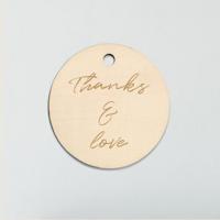 Houten labeltje trouwbedankje