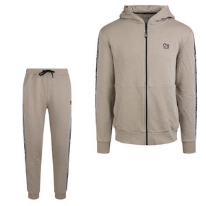 Cruyff Xicota Trainingspak Full-Zip Beige Zwart Wit