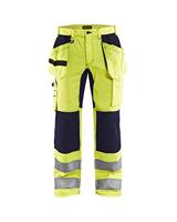 Blaklader 155218113389C66 werkbroek met stretch, High Vis geel/marineblauw, maat C66