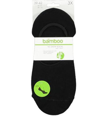 Bamboo Bamboo Bamboe No Show Sokken Zwart 39-42 (3paar)