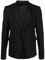 Rick Owens blazer en laine vierge à simple boutonnage - Noir