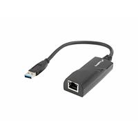 LANBERG NC-1000-01 Adapter Adapter USB-A RJ-45 Negro