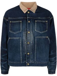 visvim veste en coton à col italien - Bleu