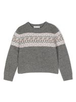 Bonpoint Tinoa intarsia-knit wool sweater - Gris - thumbnail