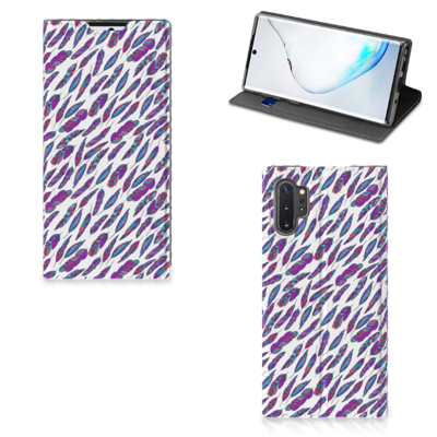 Samsung Galaxy Note 10 Plus Hoesje met Magneet Feathers Color Samsung Galaxy Note 10 Plus Hoesje met Magneet Feathers Color