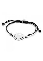 CO88 Collection 8CB-90180 - Armband met stalen bedel - hart - one-size - zwart / zilverkleurig