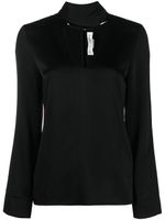 Victoria Beckham blouse satiné à franges - Noir - thumbnail