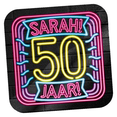 NEON Deurbord Sarah 50 jaar