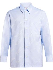 Kenzo chemise en coton à logo imprimé - Bleu