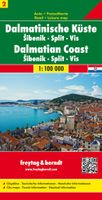 Wegenkaart - landkaart 02 Dalmatische Kust Sibenik - Split - Vis | Fr - thumbnail