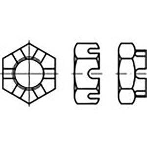 TOOLCRAFT TO-6861261 Kroonmoeren M26 DIN 937 Staal 25 stuk(s)