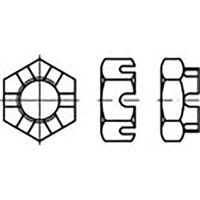 TOOLCRAFT TO-6861261 Kroonmoeren M26 DIN 937 Staal 25 stuk(s)