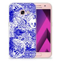 Silicone Back Case Samsung Galaxy A3 2017 Angel Skull Blauw - thumbnail