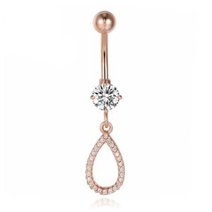 Cilla Navelpiercing met Hangertje - Druppel Rose Goud