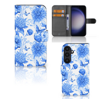 Hoesje voor Samsung Galaxy S24 Flowers Blue - thumbnail