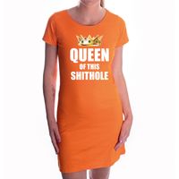 Oranje Koningsdag jurkje queen of this shithole voor dames XL  - - thumbnail