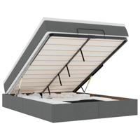 vidaXL Ottoman bed met matras 140x190cm stof donkergrijs, bedframe, ottoman bedframe, bedframe met opbergruimte onder het bed, bedframe met opbergruimte