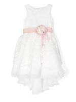 Mimilù floral-applique tulle dress - Blanc