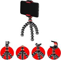 JOBY GorillaPod starterkit, flexibel ministatief met universele smartphoneklem, GoPro-houder en zaklamp, maximale belasting 325 g, JB01571-BWW