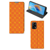 OPPO A74 4G Hoesje met Magneet Batik Oranje