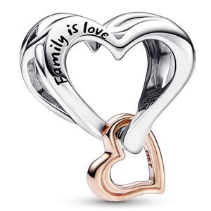 Pandora 782642C00 Bedel Two Tone Open Infinity Heart zilver-en rosekleurig