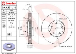 Remschijf BREMBO, Remschijftype: Binnen geventileerd, u.a. für Ford