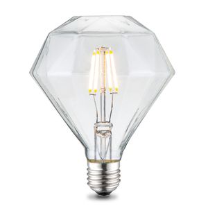 Edison Vintage LED filament lichtbron Diamond - Helder - D112 Deco - Retro LED lamp - 11.2/11.2/13.8cm - geschikt voor E27 fitting - Dimbaar - 4W 320lm 3000K - warm wit licht