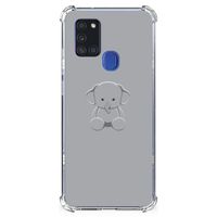 Samsung Galaxy A21s Stevig Bumper Hoesje Grijs Baby Olifant - thumbnail