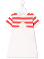 Moncler Enfant robe à motif de rayures - Blanc - thumbnail