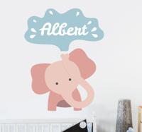 Naam sticker kinder olifant