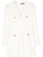 Balmain robe en tweed à coupe courte - Blanc