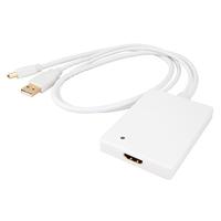 Urban Factory CBB21UF videoadapter Mini DisplayPort + USB A HDMI type A (standaard) wit - videokabel adapter (Mini DisplayPort + USB A, HDMI type A (standaard), mannen, vrouwelijk, rechts, rechts)