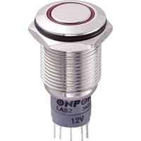 TRU Components 701882 LAS2GQF-11E/R/12V/N/P Vandalismusgeschützter Drucktaster 250 V/AC 3A 1 x Ein/