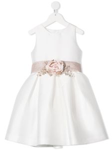 Mimilù robe à détail de fleurs - Blanc