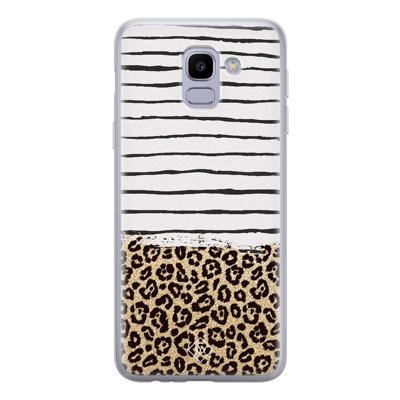 Samsung Galaxy J6 (2018) siliconen telefoonhoesje - Leopard lines