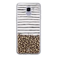 Samsung Galaxy J6 (2018) siliconen telefoonhoesje - Leopard lines