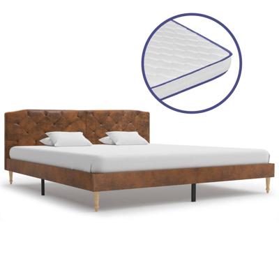 vidaXL Bed met traagschuim matras kunstsuède 180x200 cm vidaXL Bed met traagschuim matras kunstsuède 180x200 cm