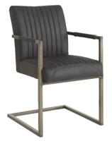 Industriële eetkamerstoel Ferro met leuning antraciet