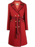 Gucci manteau en laine à boutonnière croisée - Rouge