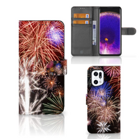 OPPO Find X5 Pro Wallet Case met Pasjes Vuurwerk