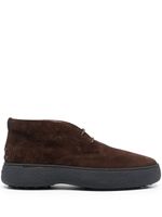 Tod's bottines en daim à lacets - Marron - thumbnail