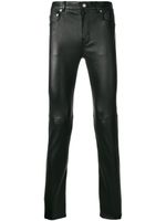 Saint Laurent pantalon skinny en peau d'agneau - Noir - thumbnail