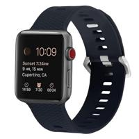 By Qubix - Siliconen bandje met motief - Donkerblauw - Compatible met Apple Watch 38mm / 40mm / 41mm / 42mm - Compatible Apple watch bandjes