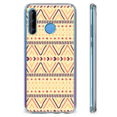 Huawei P30 Lite Doorzichtige Silicone Hoesje Aztec Yellow Huawei P30 Lite Doorzichtige Silicone Hoesje Aztec Yellow