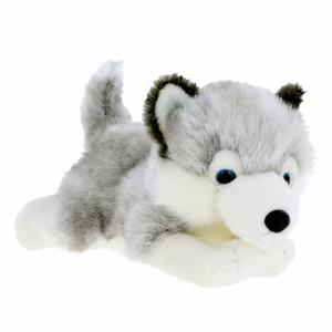 Keel Toys Knuffeldier Puppy Husky hond - zachte pluche stof - premium knuffels - grijs - 30 cm   -