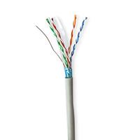 NEDIS Network Cable Roll | CAT6 | Solid | F/UTP | CCA | 100,0 m | Indoor | Rond | PVC | Grijs | Geschenkdoos