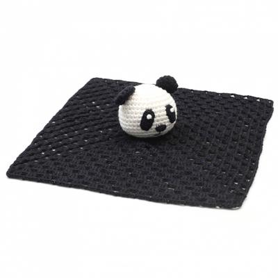 Naturezoo Knuffeldoekje Panda Gehaakt 10 Cm Zwart