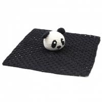 Naturezoo Knuffeldoekje Panda Gehaakt 10 Cm Zwart