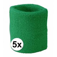 5x Groen zweetbandje voor pols