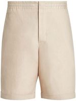 Zegna elasticated-waist linen shorts - Tons neutres - thumbnail